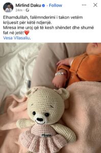 Vesa dhe Daki bëhen prindër, vjen në jetë vajza e tyre Miresa