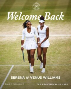 Serena Williams rikthehet në Wimbledon, do të luajë në lojën dyshe me motrën e saj Venus