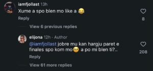 ‘A s’po blen ma like a’, Elijona i kthehet ndjekësit